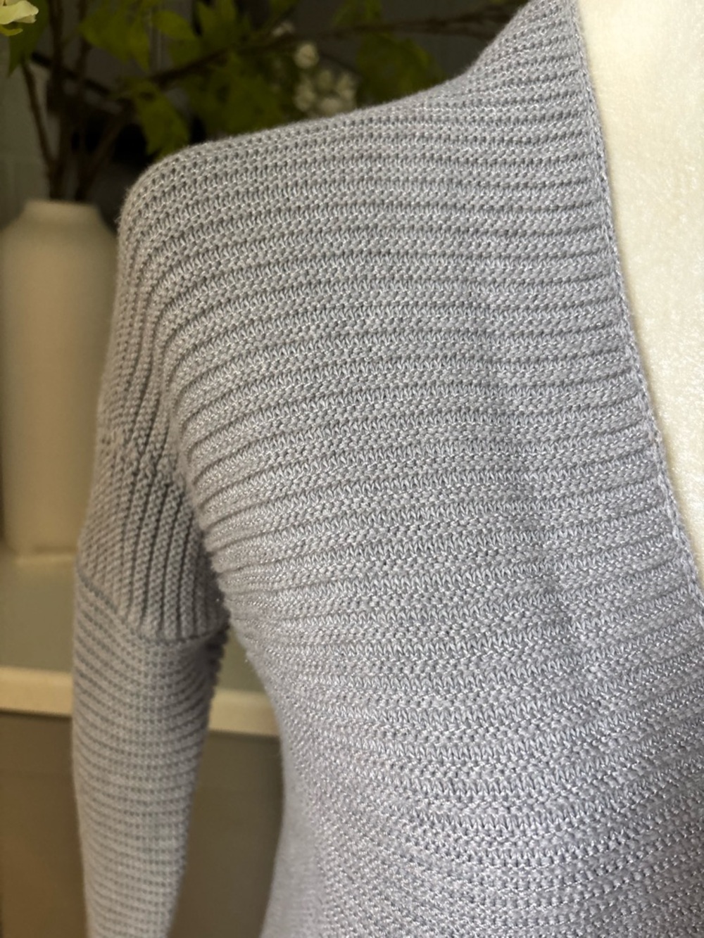 Vince Light Gray Ribbed Open-Front Cardigan - Picture 2 of 5